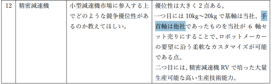 ナブテスコが小型減速機市場で6軸セット提案とRVで培った量産技術を競争優位として説明した決算説明会Q&A